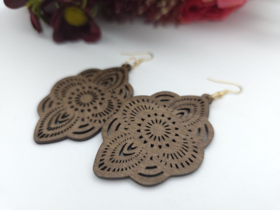 Preview: Boho Holz Ohrringe Wood